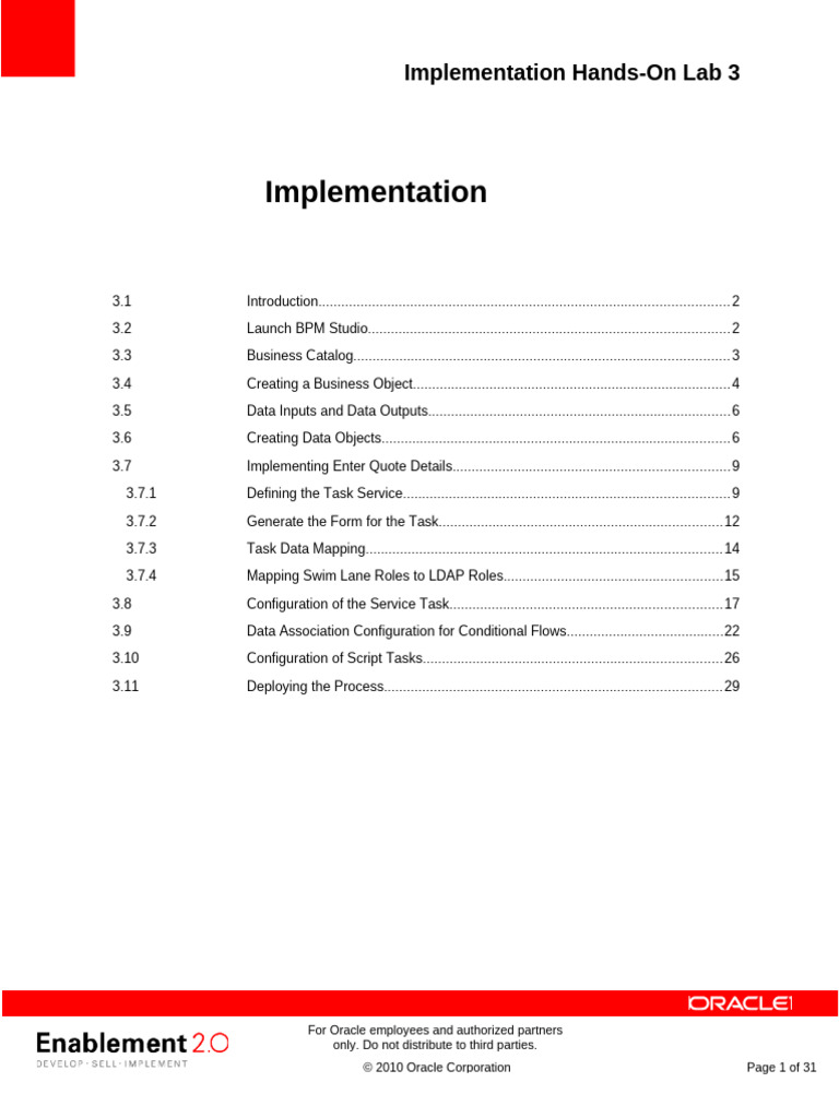 Oracle BPM Implementation Lab Guide | PDF | Parameter (Computer ...