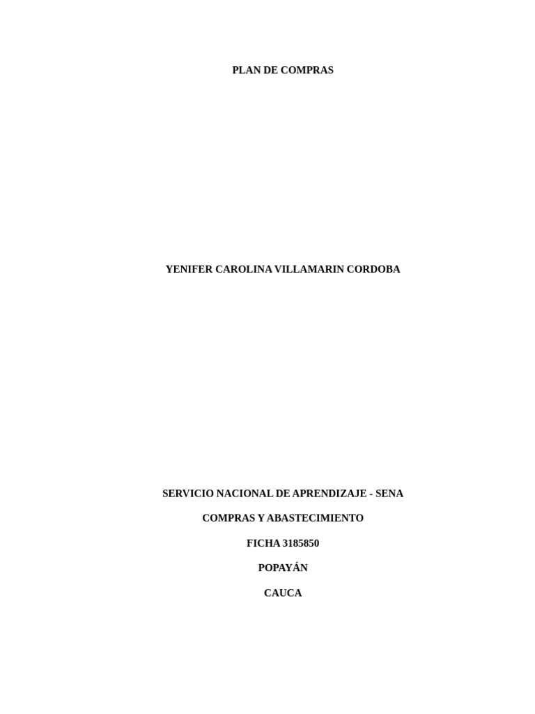Plan de Compras de Cemento Efectivo | PDF | Colombia | Economias