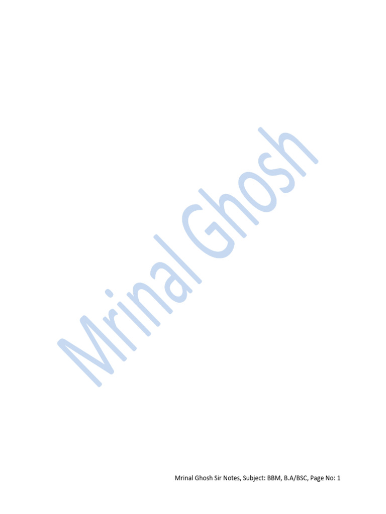 Mrinal Ghosh Sir Notes BBM | PDF | Science | Planning