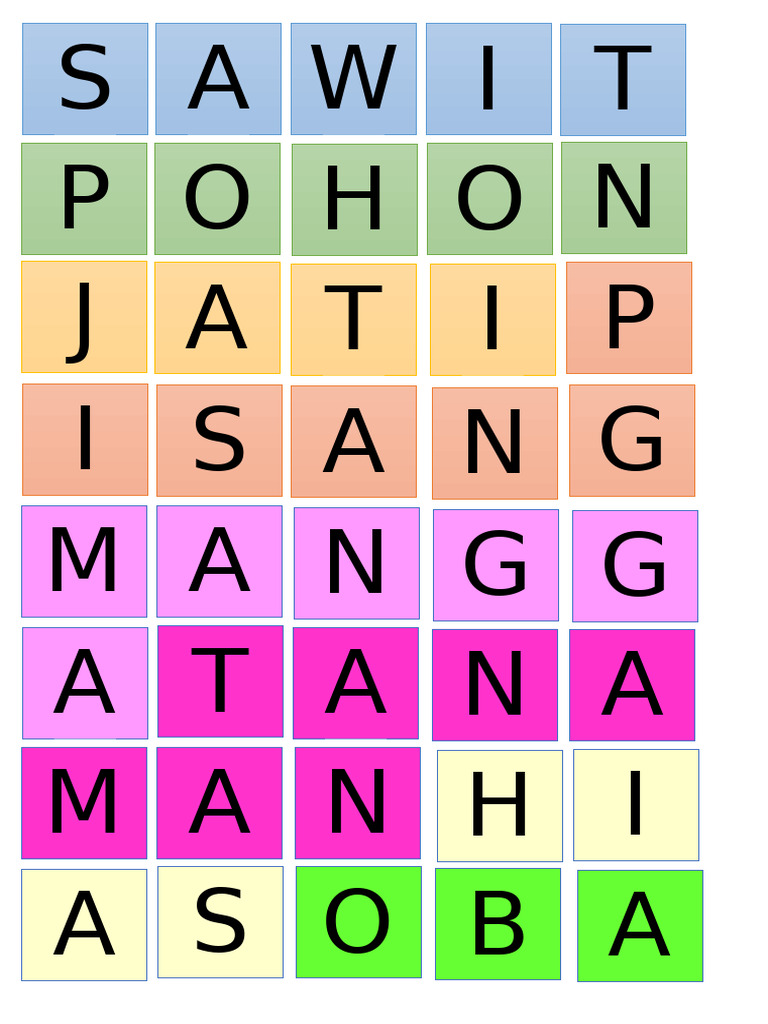 Word Puzzle with Mixed Letters | PDF