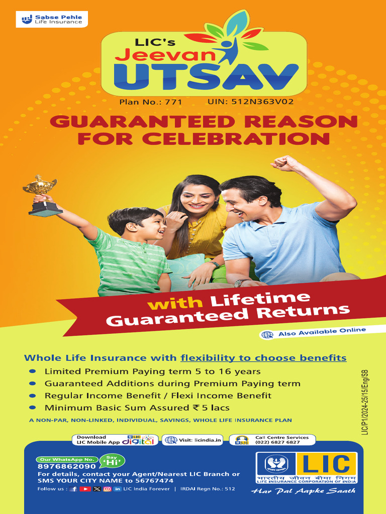 LIC Jeevan Utsav Whole Life Plan Details | PDF | Insurance | Life Insurance