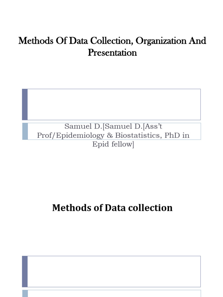 Data Collection and Presentation Methods | PDF | Coefficient Of ...