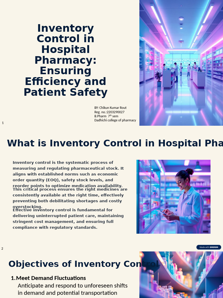 Hospital Pharmacy Inventory Control Guide | PDF | Inventory | Pharmacy