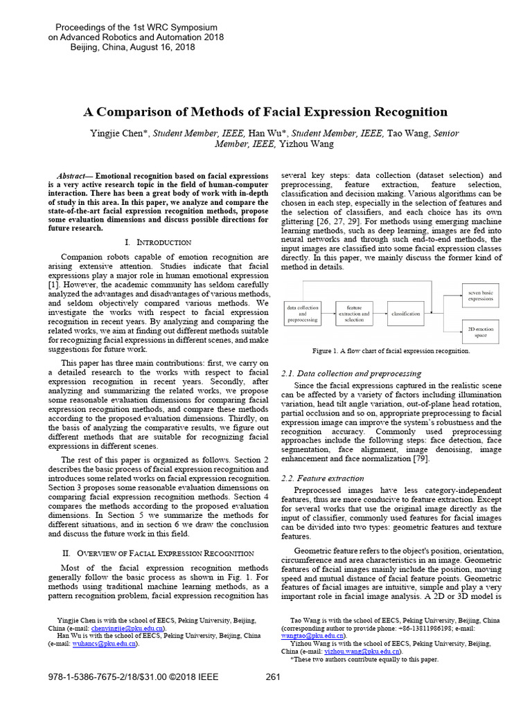 Facial Expression Recognition Methods | PDF | Principal Component ...