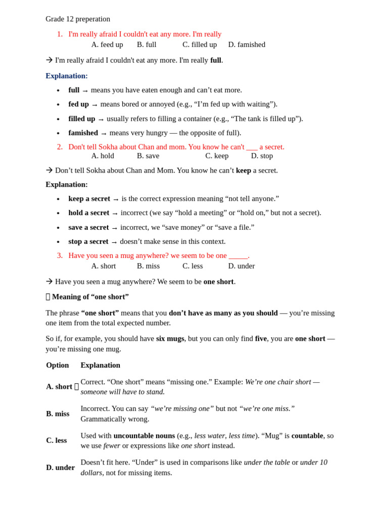Grade 12 English Preparation Guide | PDF