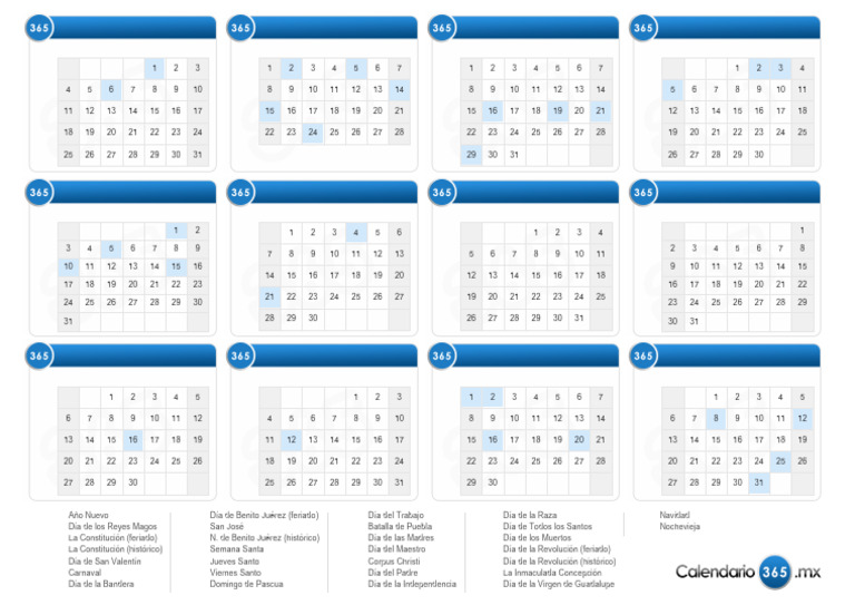 Calendario 2026 y Días Festivos | PDF | Calendario | Pascua de Resurrección