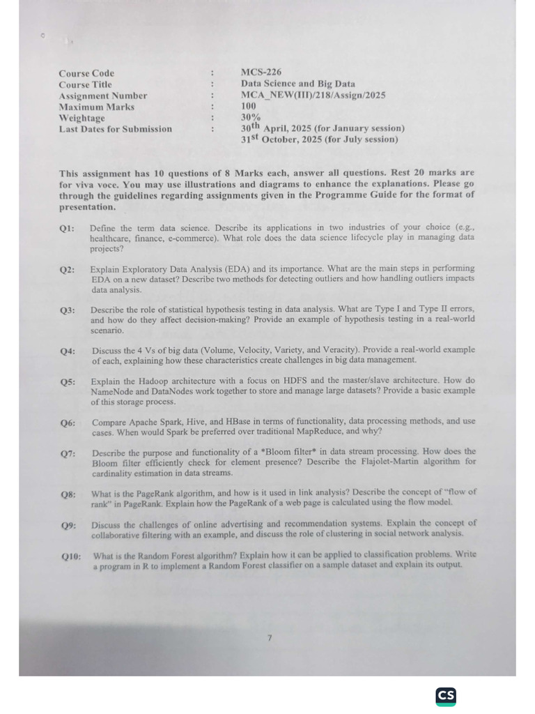 MCS 226 Handwritten | PDF