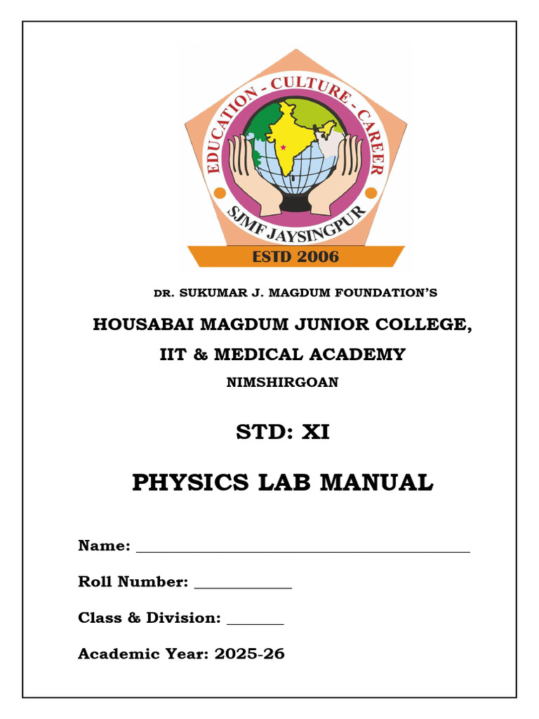 Physics Lab Manual for XI Students | PDF | Pendulum | Weight