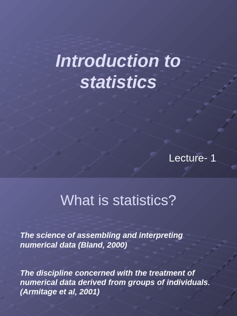 1 Introduction+to+Statistics +LECTURE+1 | PDF | Statistics ...