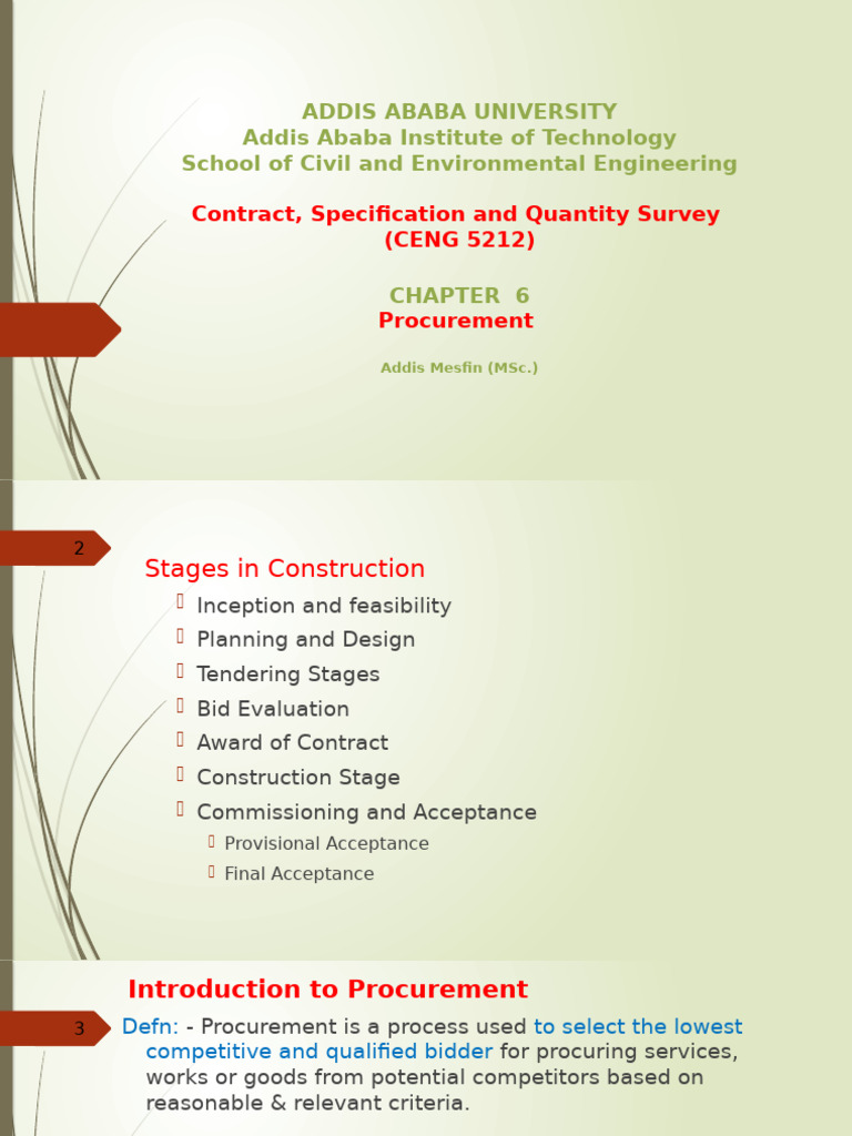 Construction Procurement Process Overview | PDF | Construction ...