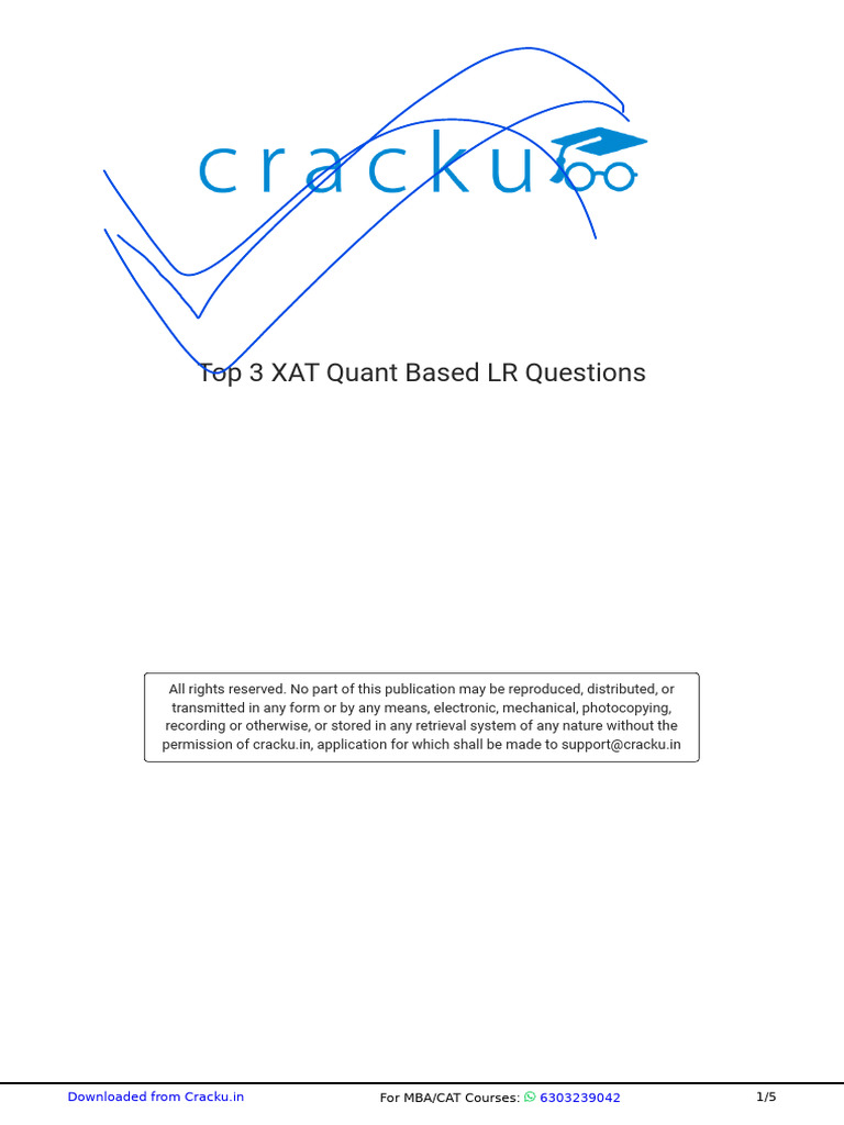 XAT Quantitative LR Questions Explained | PDF | Coupon