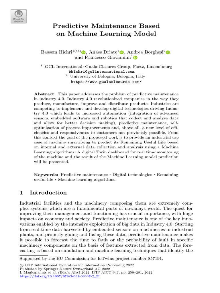 Machine Learning for Predictive Maintenance | PDF | Machine Learning ...