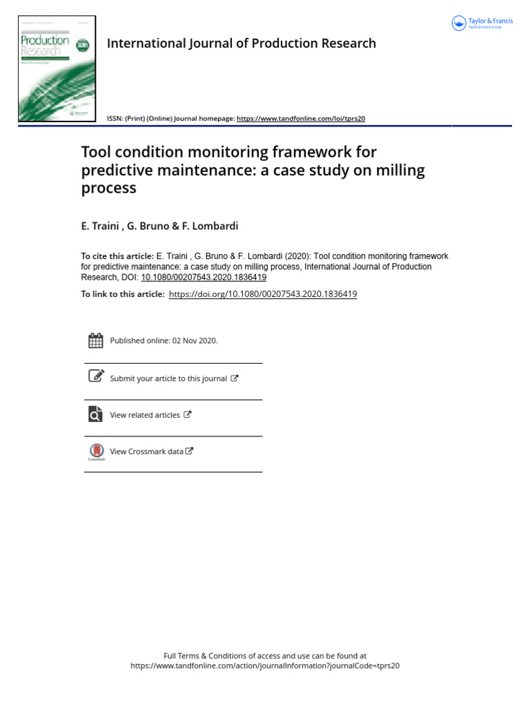 Tool Condition Monitoring in Milling | PDF | Discrete Fourier Transform ...