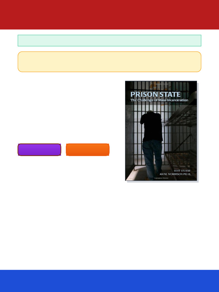 Prison State The Challenge of Mass Incarceration 1st Edition Bert Useem ...