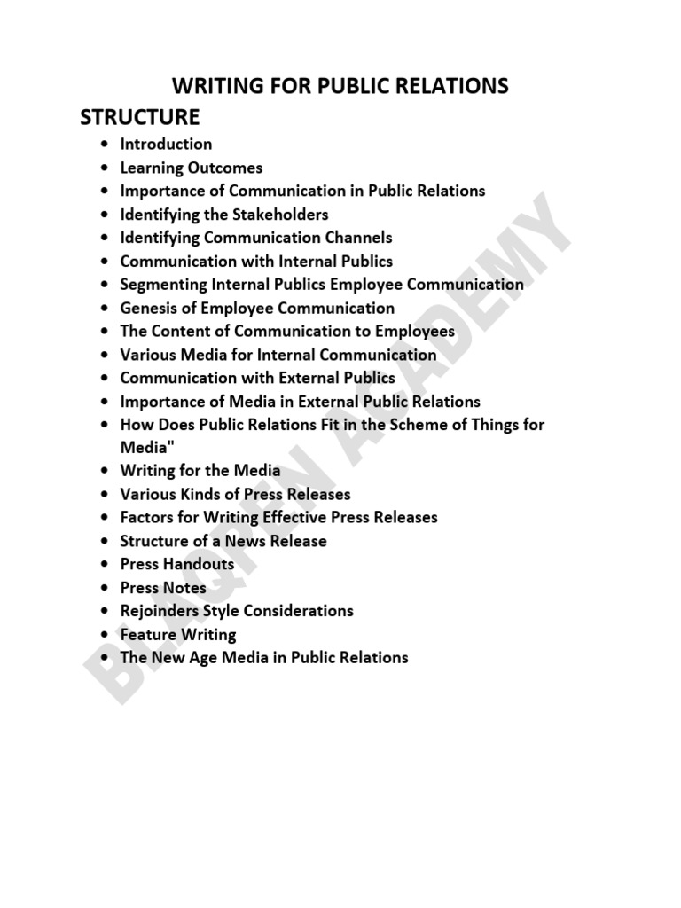 PR Writing: Strategies & Best Practices | PDF | Public Relations ...