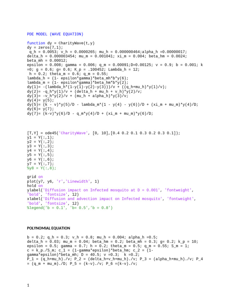 Wave Equation PDE Model Analysis | PDF | Algebra | Mathematical Analysis