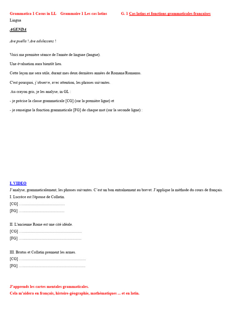Cas latins et fonctions grammaticales | PDF | Énée | Complément d'objet