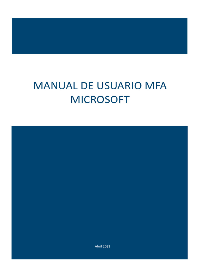 Manual de Usuario MFA Microsoft | PDF | Autenticación | Contraseña