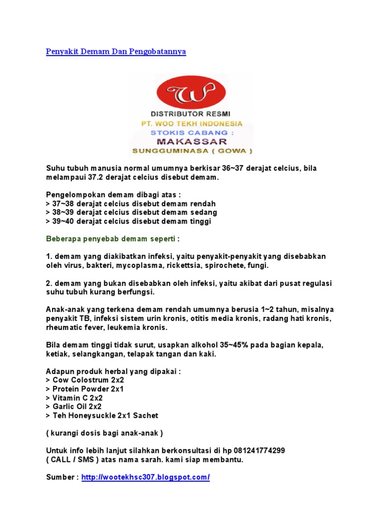 Penyakit Demam Dan Pengobatannya