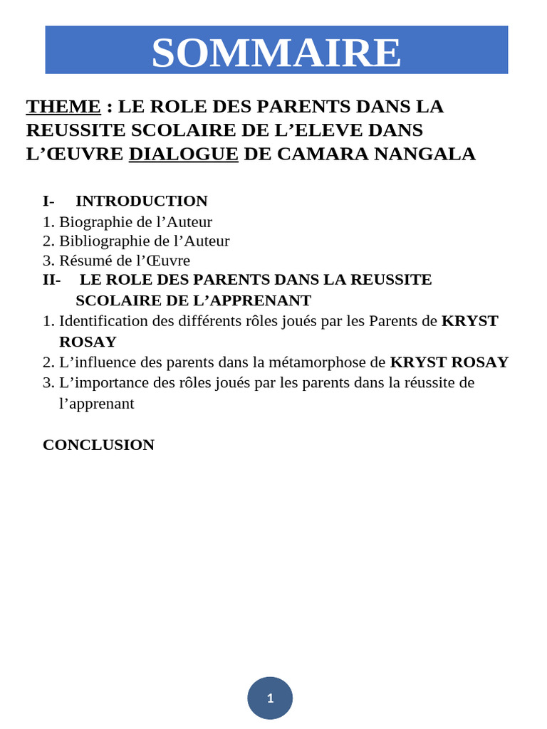 Rôle des Parents dans la Réussite Scolaire | PDF