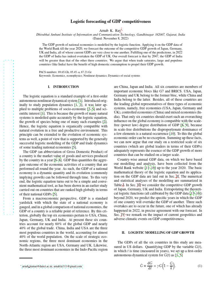 Logistic Forecasting | PDF | Gross Domestic Product | Logistic Function