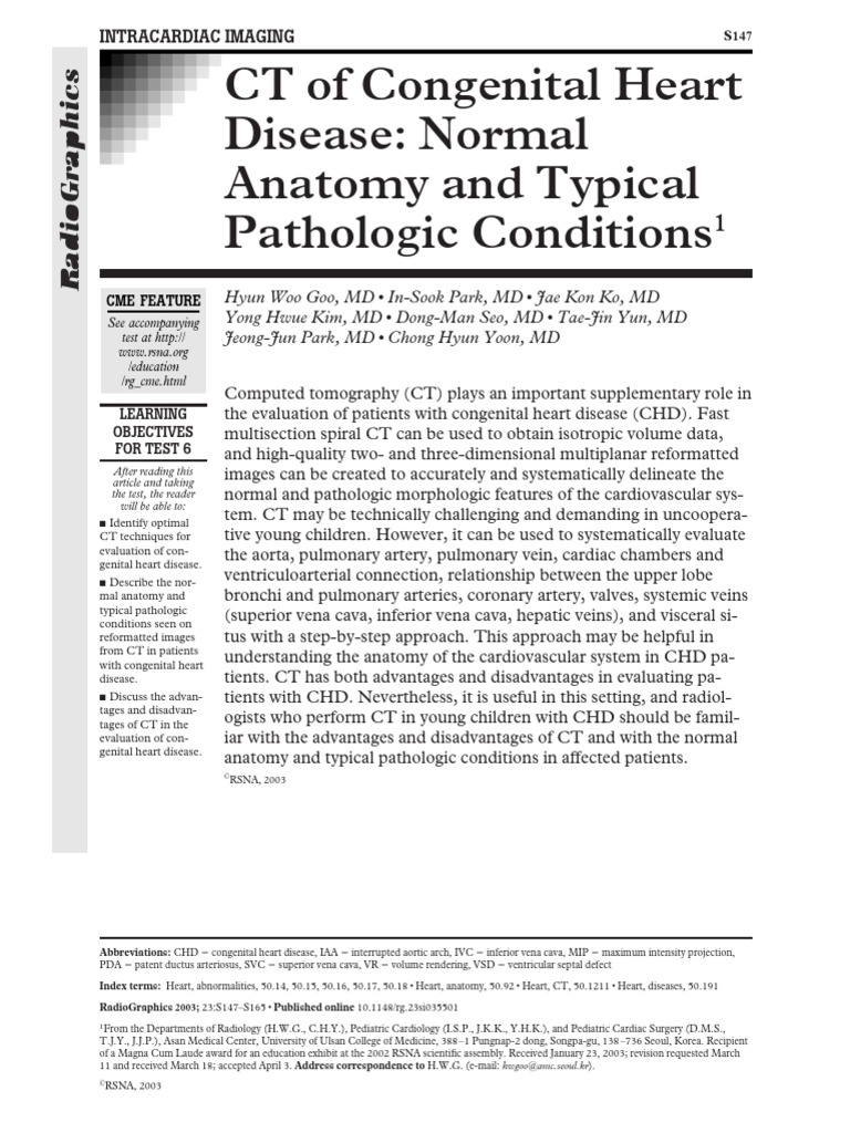 CT Imaging for Congenital Heart Disease | PDF | Heart Valve | Aorta