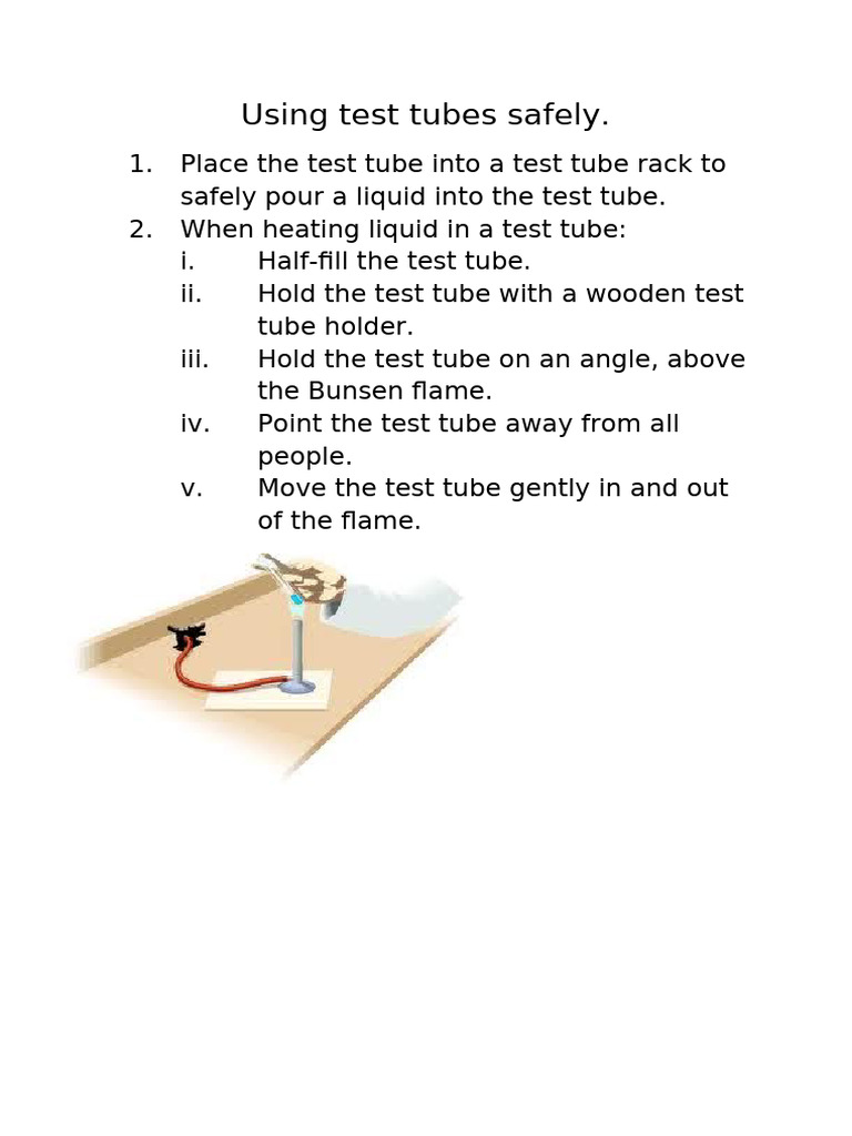 Safe Test Tube Handling Guidelines | PDF