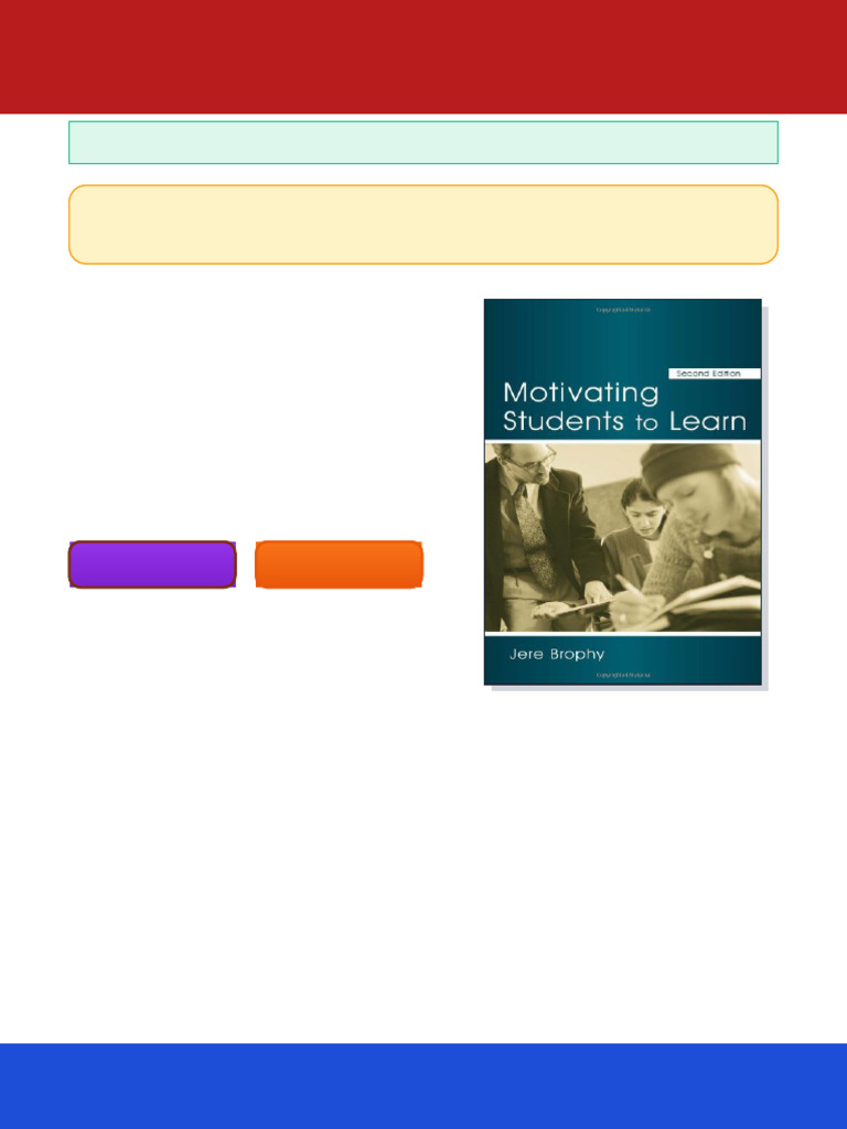 Motivating Students to Learn 2nd Edition Jere Brophy ebook downloadable ...