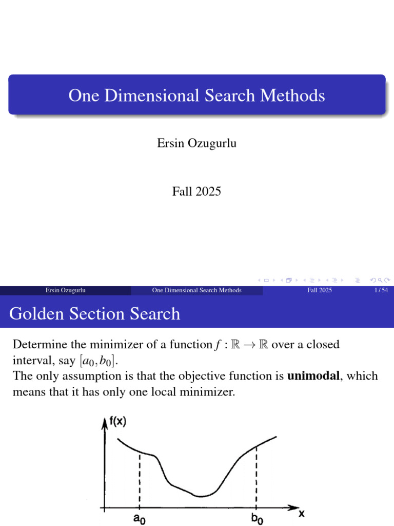 Chp7 - 1DLineSearch - Singlepage | PDF | Mathematics | Algorithms