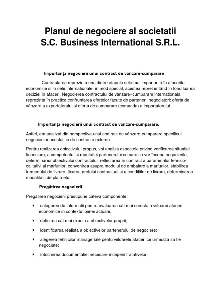 Planul De Negociere 1