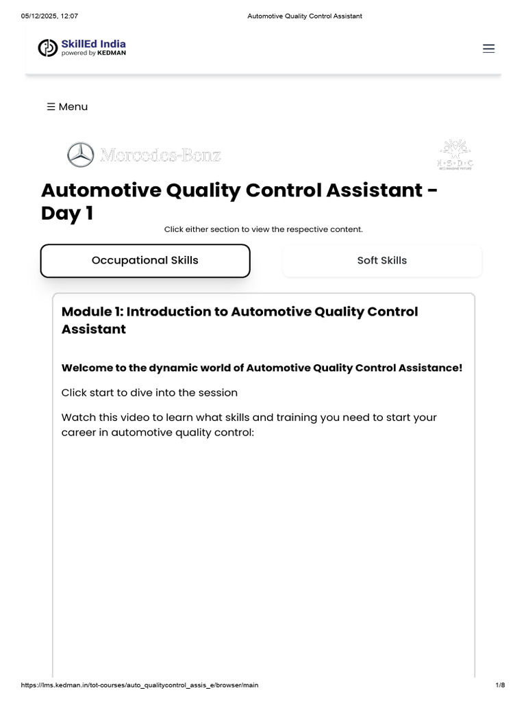 Automotive Quality Control Assistant Guide | PDF