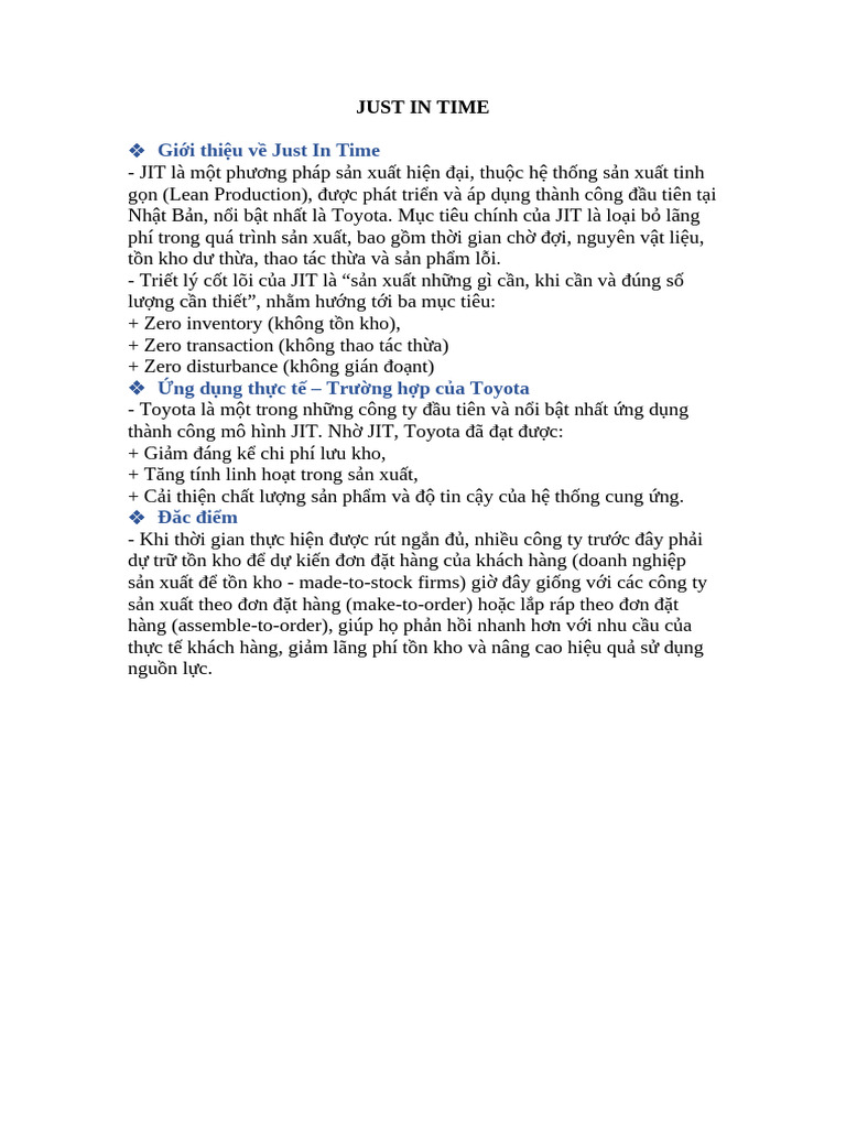 Just in Time | PDF