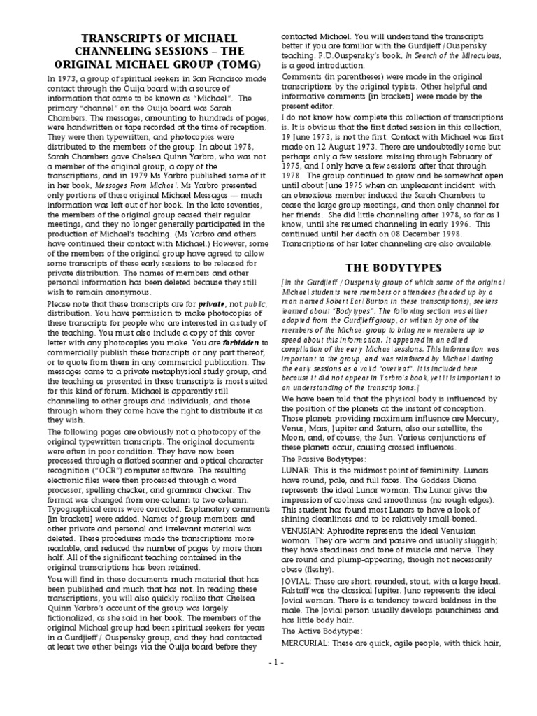 The Original Michael Group Transcripts | PDF | Interstellar