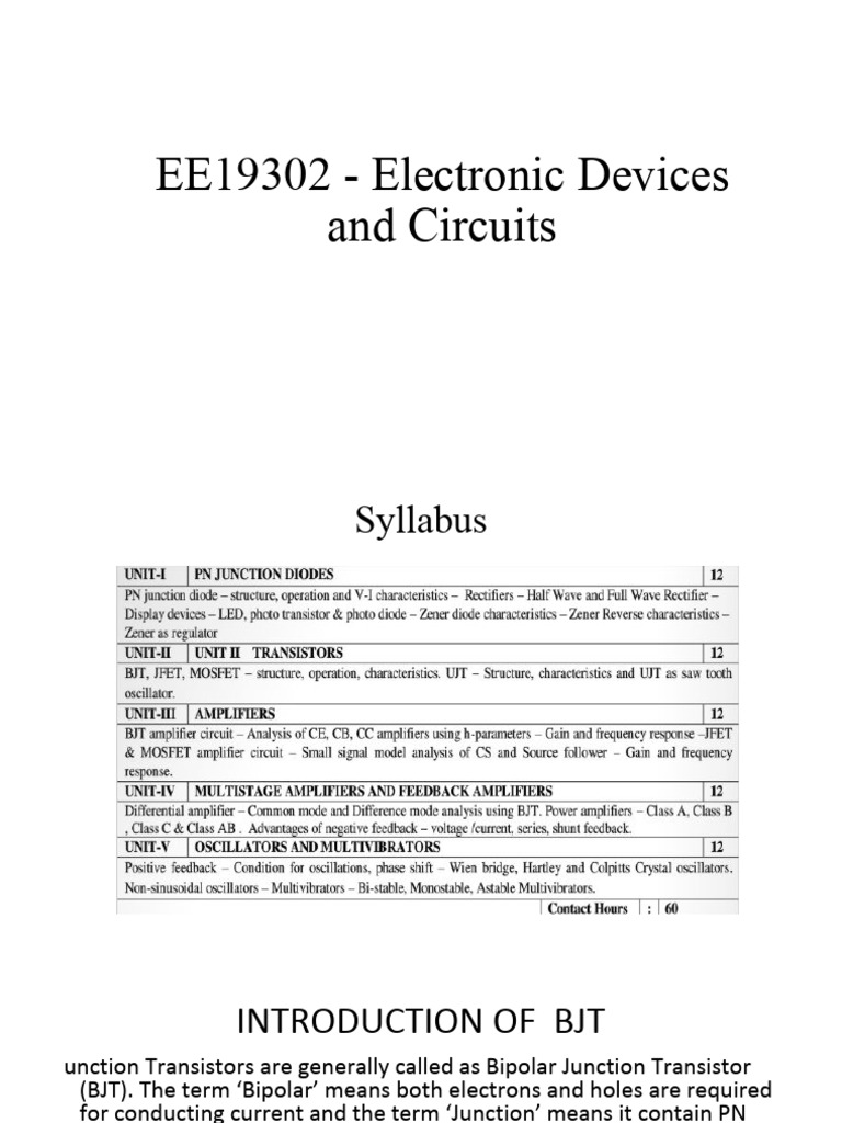 UNIT 2 EDC | PDF | Bipolar Junction Transistor | Transistor