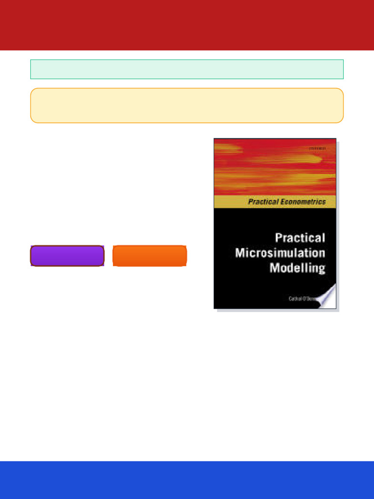 Practical Microsimulation Modelling (Practical Econometrics) O'Donoghue ...