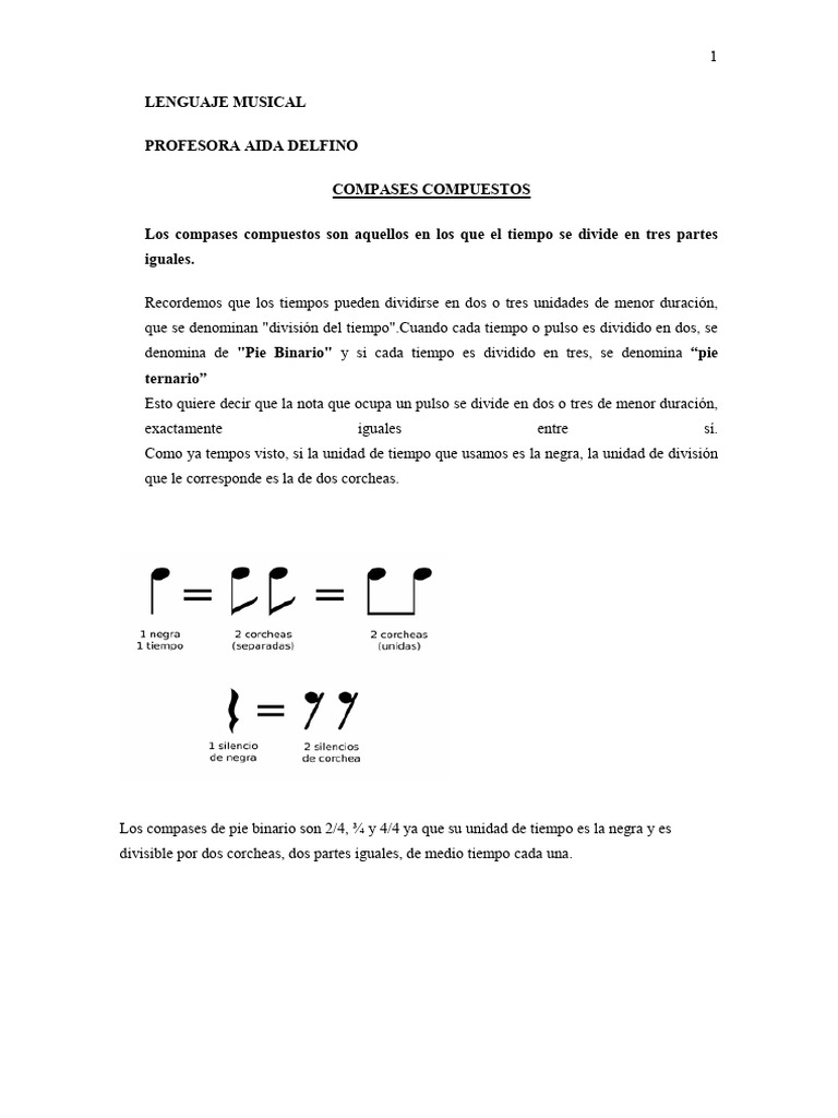 2021 Compases Compuestos | PDF | Composiciones Musicales | Formas musicales