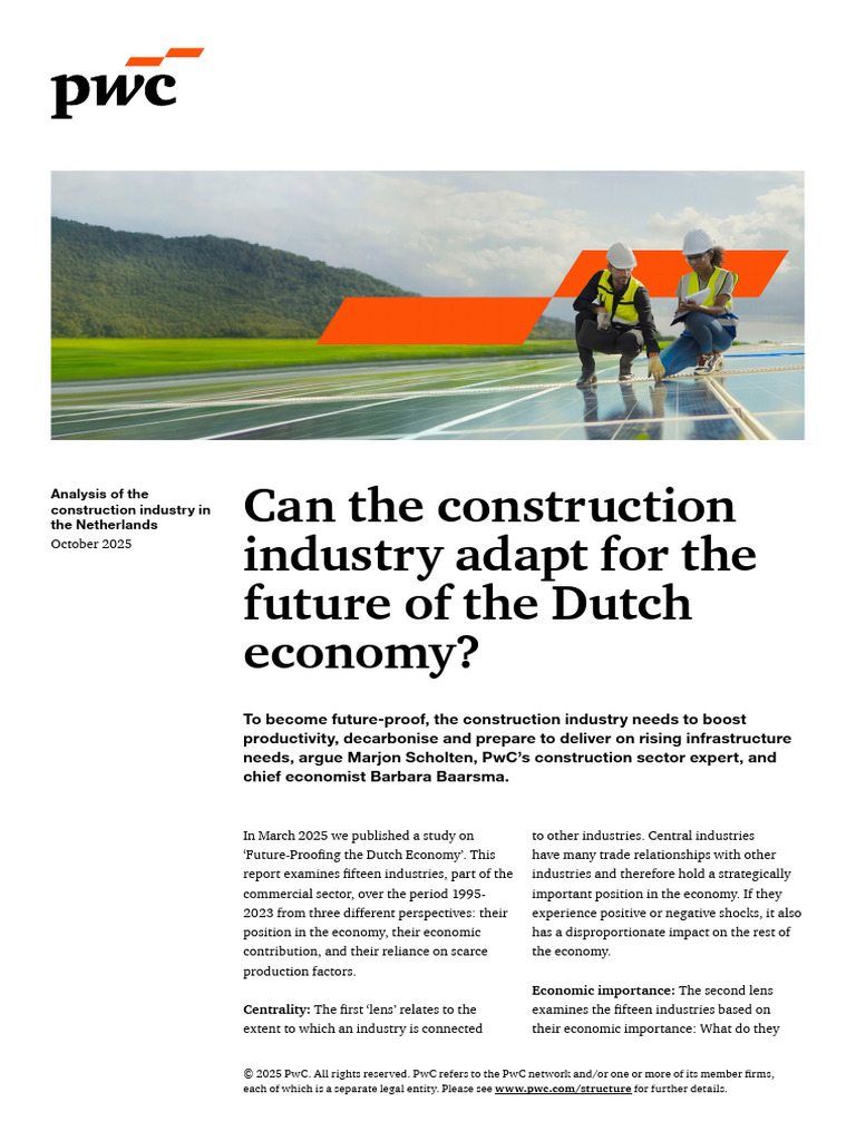 Whitepaper Construction Industry Future of Dutch Economy | PDF | Gross ...