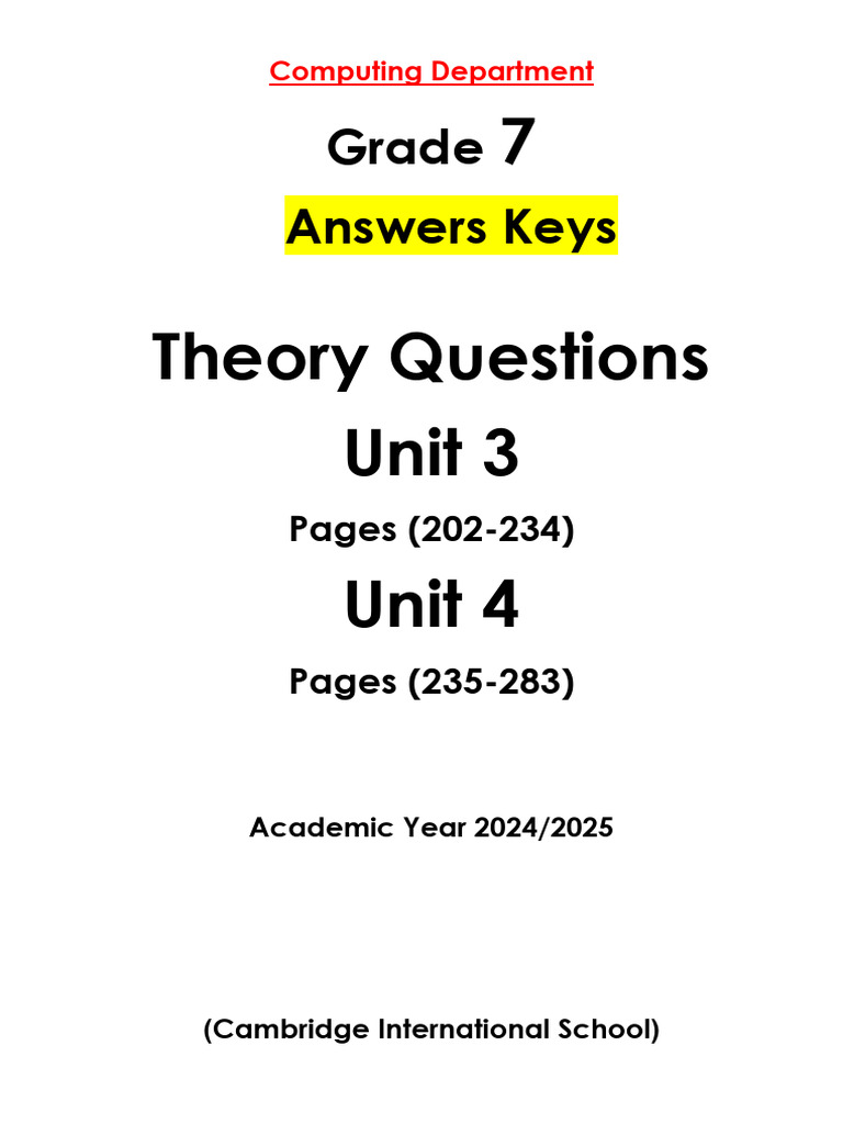 Grade 7 Computing Answer Keys | PDF | World Wide Web | Internet & Web