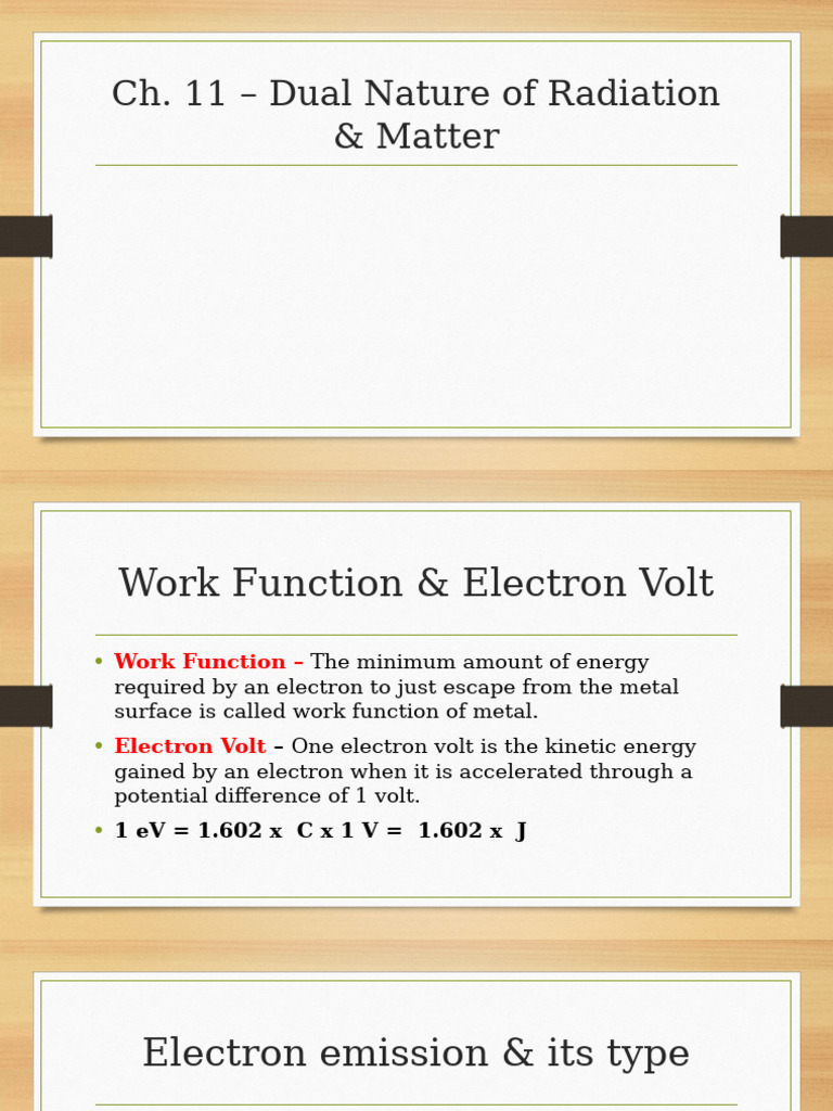 Dual Nature of Radiation and Matter | PDF | Photoelectric Effect | Electron