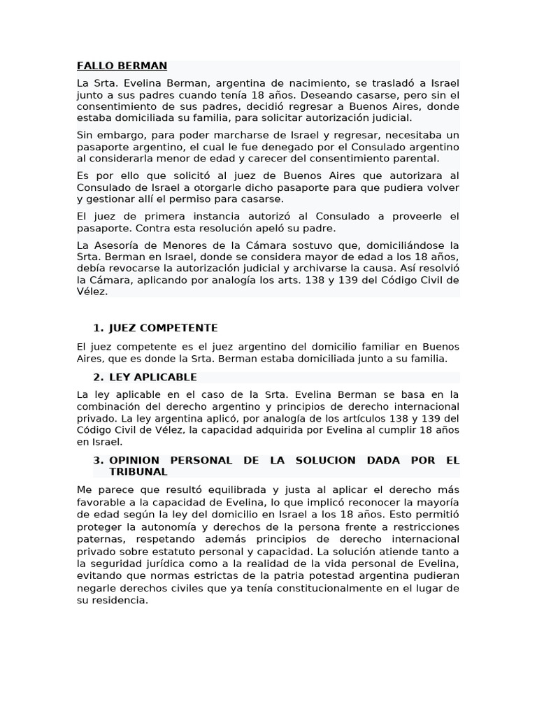 Fallo Berman | PDF