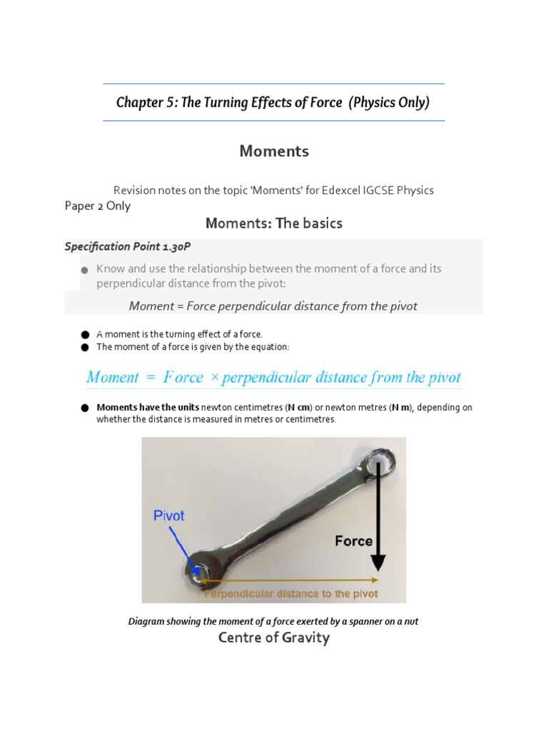 Moments and Forces in Physics | PDF | Center Of Mass | Force