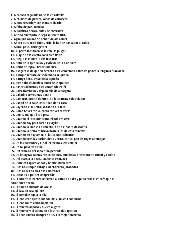 50 Refranes Y 50 Dichos Pdf