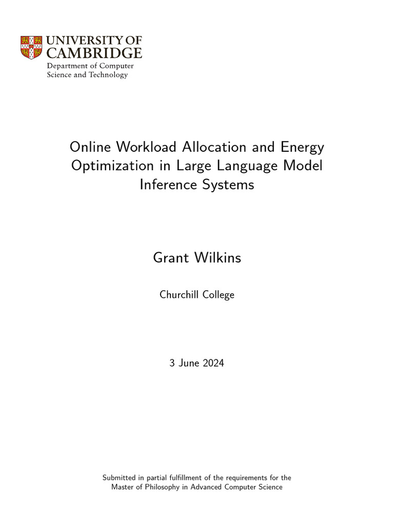 Energy Optimization for LLM Inference | PDF | Energy Conservation ...