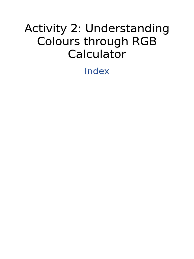 RGB Color Model Explained for Students | PDF