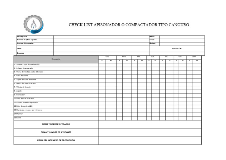 Check List Compactadora | PDF