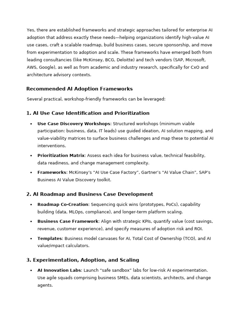 Enterprise AI Adoption Frameworks Guide | PDF | Artificial Intelligence ...
