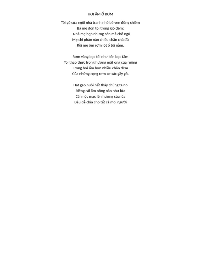 HƠI ẤM Ổ RƠM | PDF