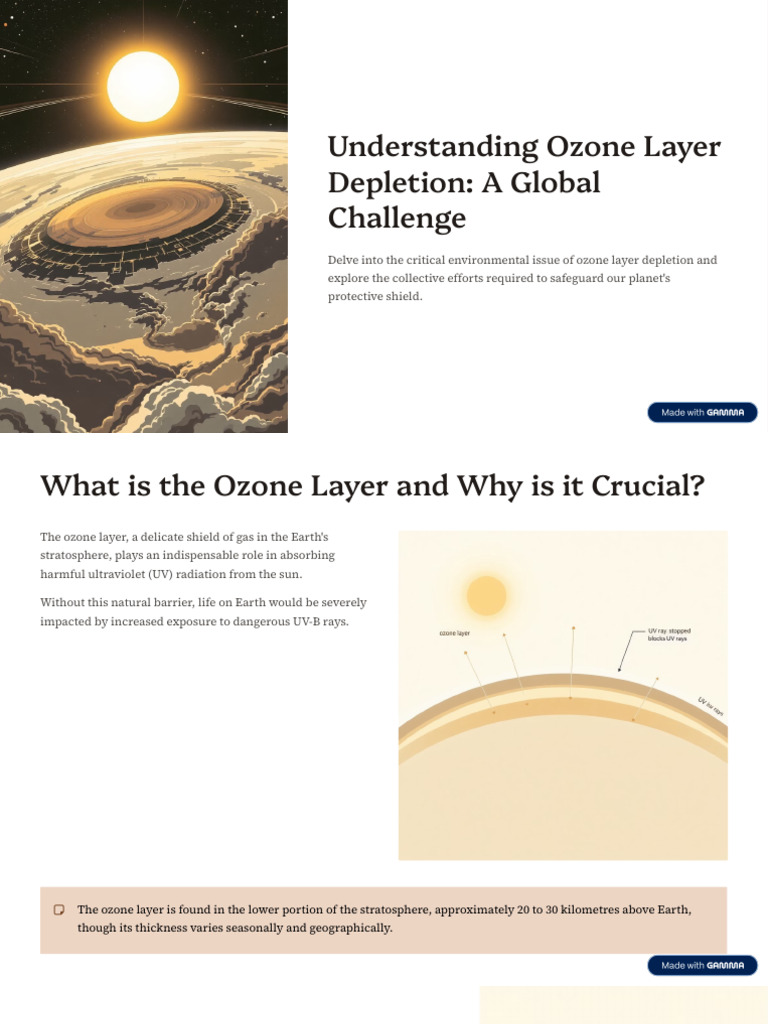 Ozone Layer Depletion: Causes & Solutions | PDF | Ozone Depletion ...