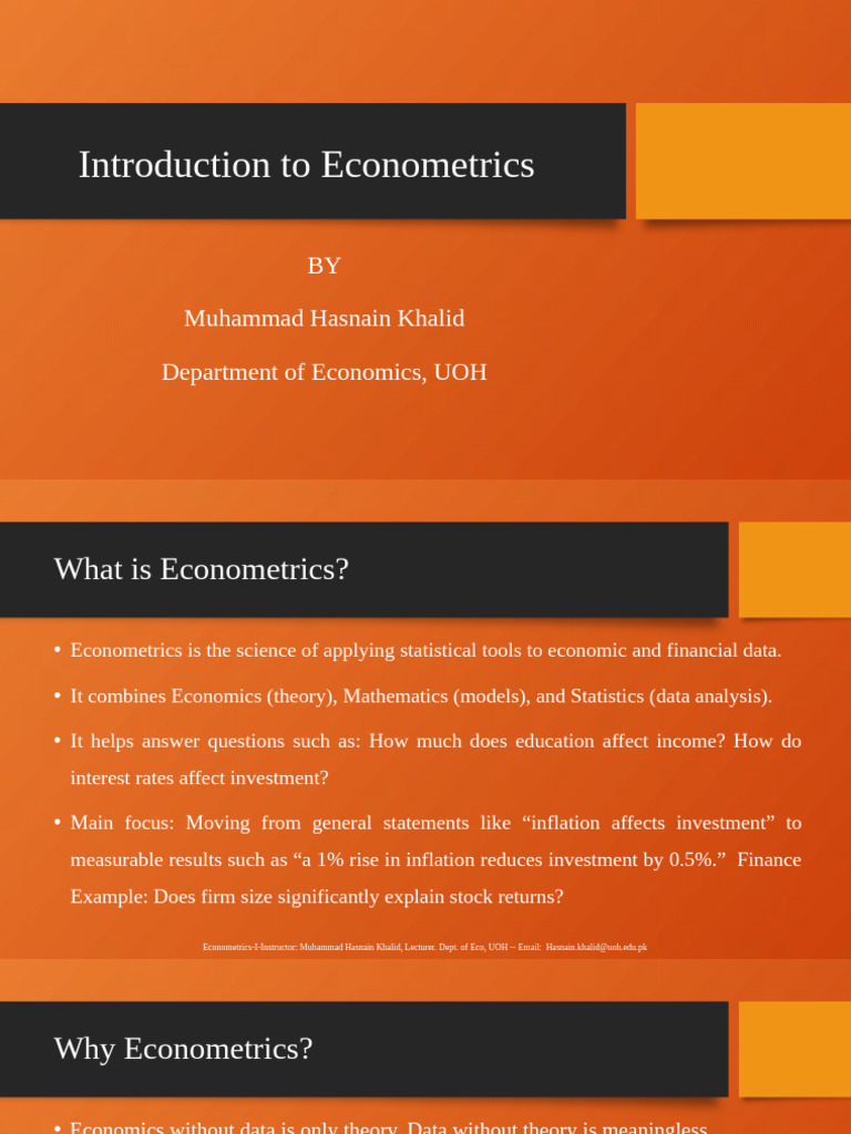Introduction to Econometrics Concepts | PDF | Econometrics | Economics