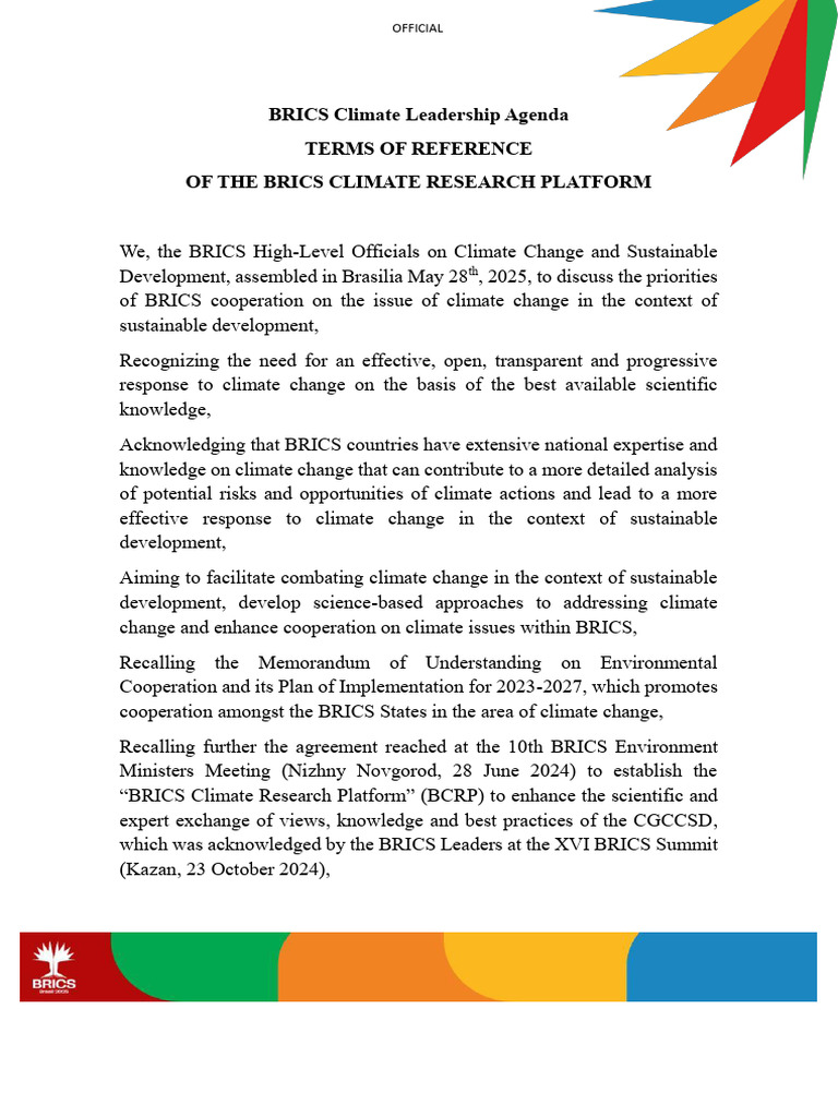 BRICS Climate Research Platform Overview | PDF | Climate Change ...